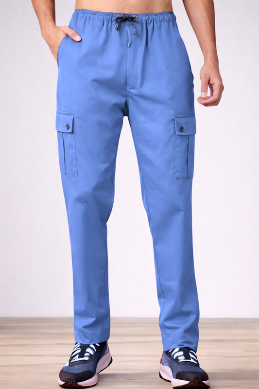 Cobalt Blue Stretch Cargo Pants