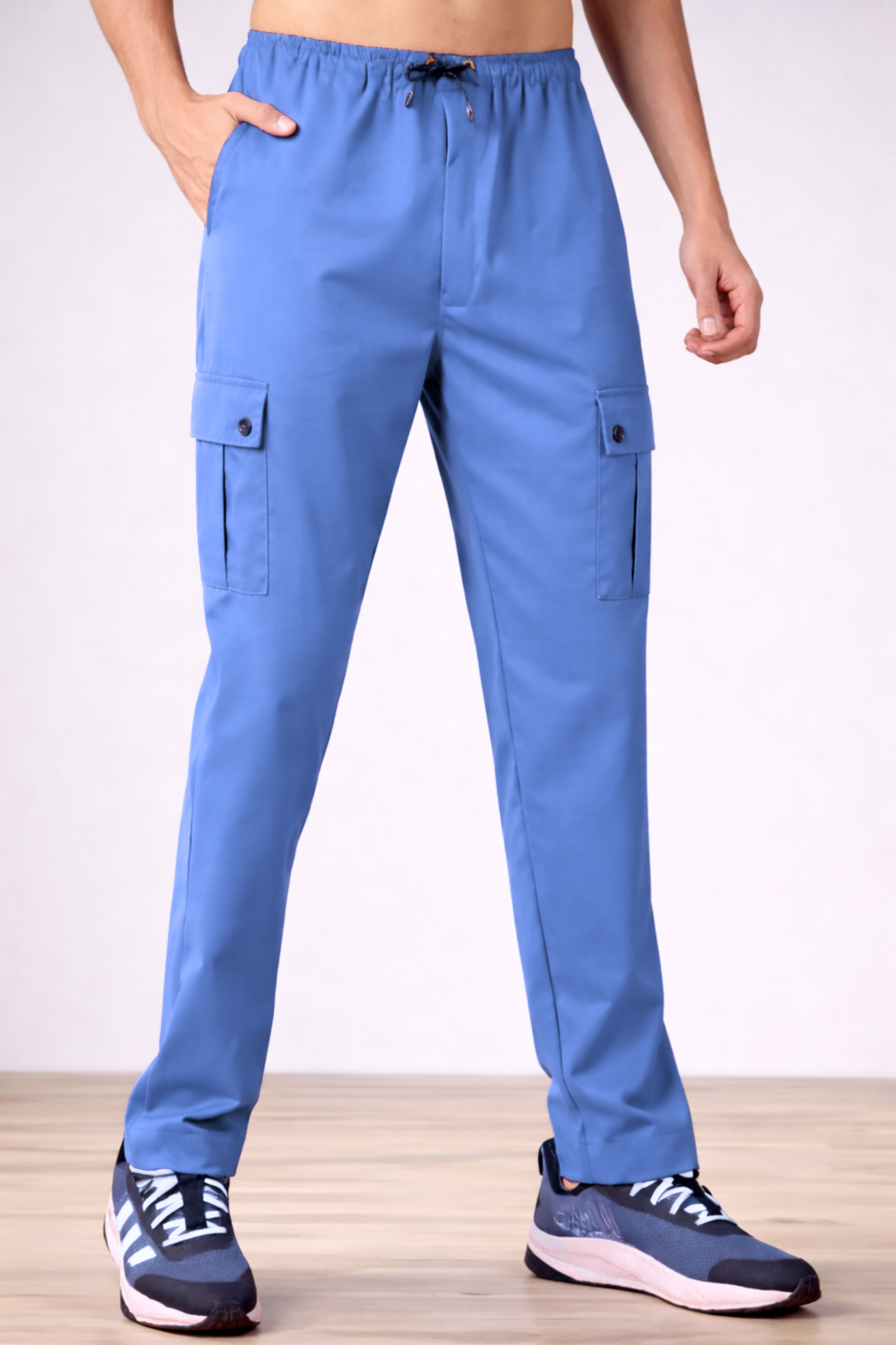Cobalt Blue Stretch Cargo Pants