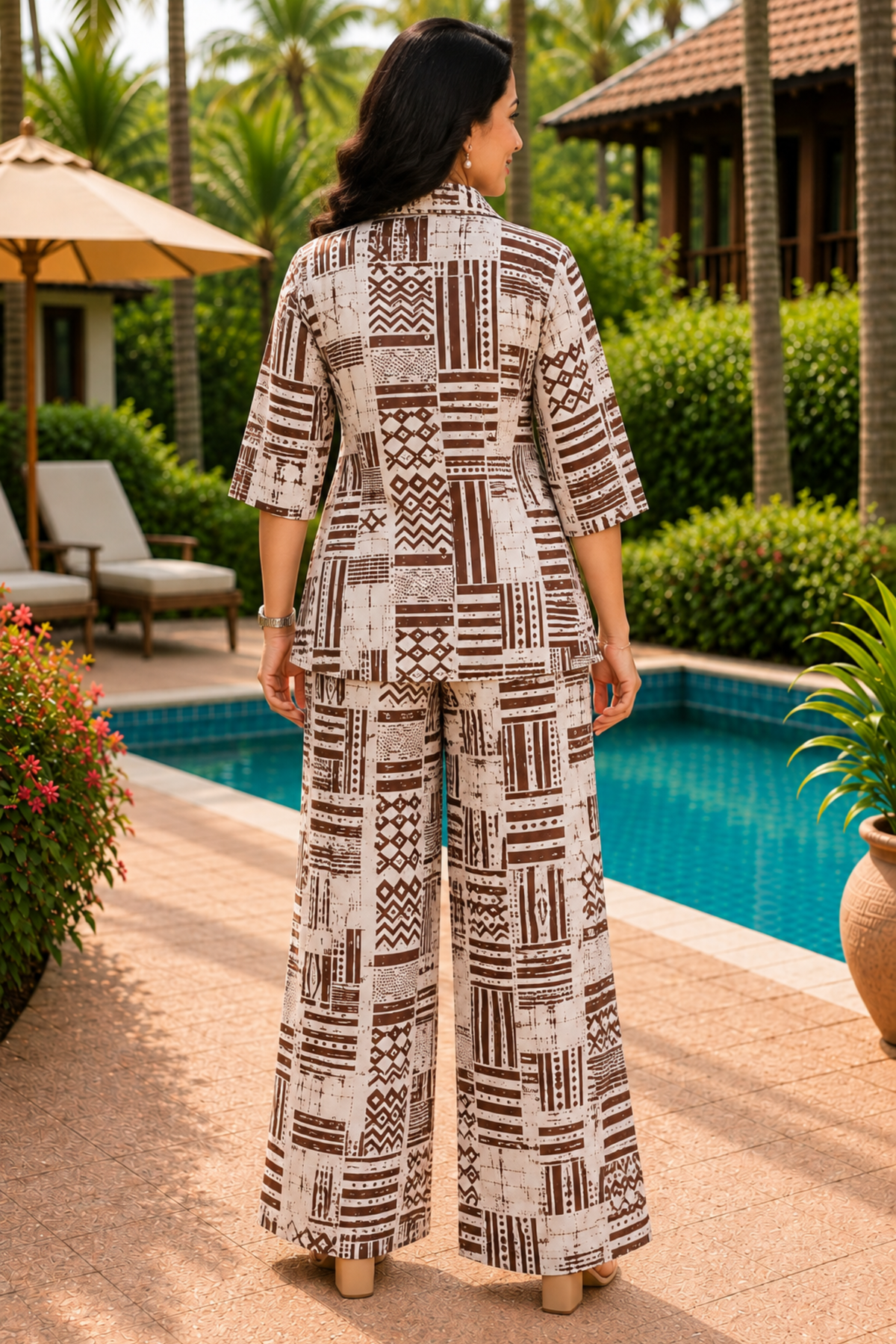 Cocoa Mosaic Printed Co-ord Set