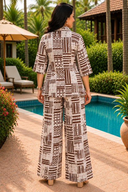 Cocoa Mosaic Printed Co-ord Set