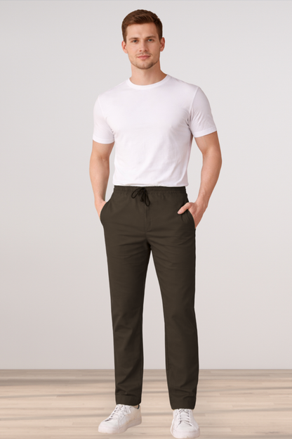 Coffee Cotton Track Pants