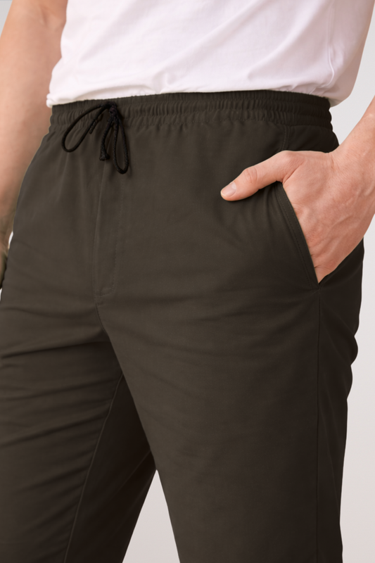 Coffee Cotton Track Pants