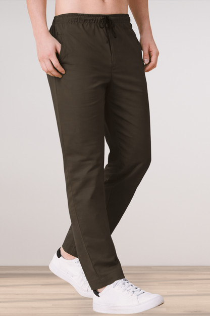 Coffee Cotton Track Pants