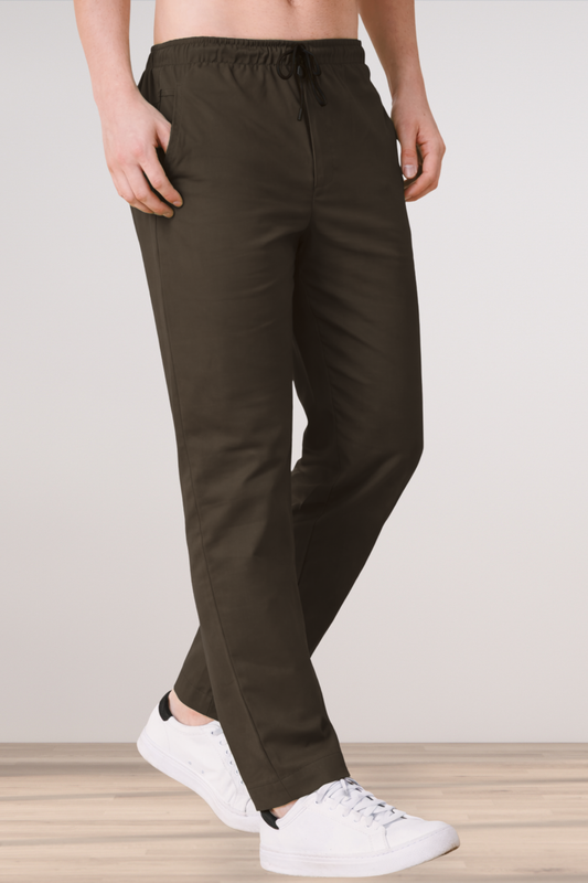 Coffee Cotton Track Pants