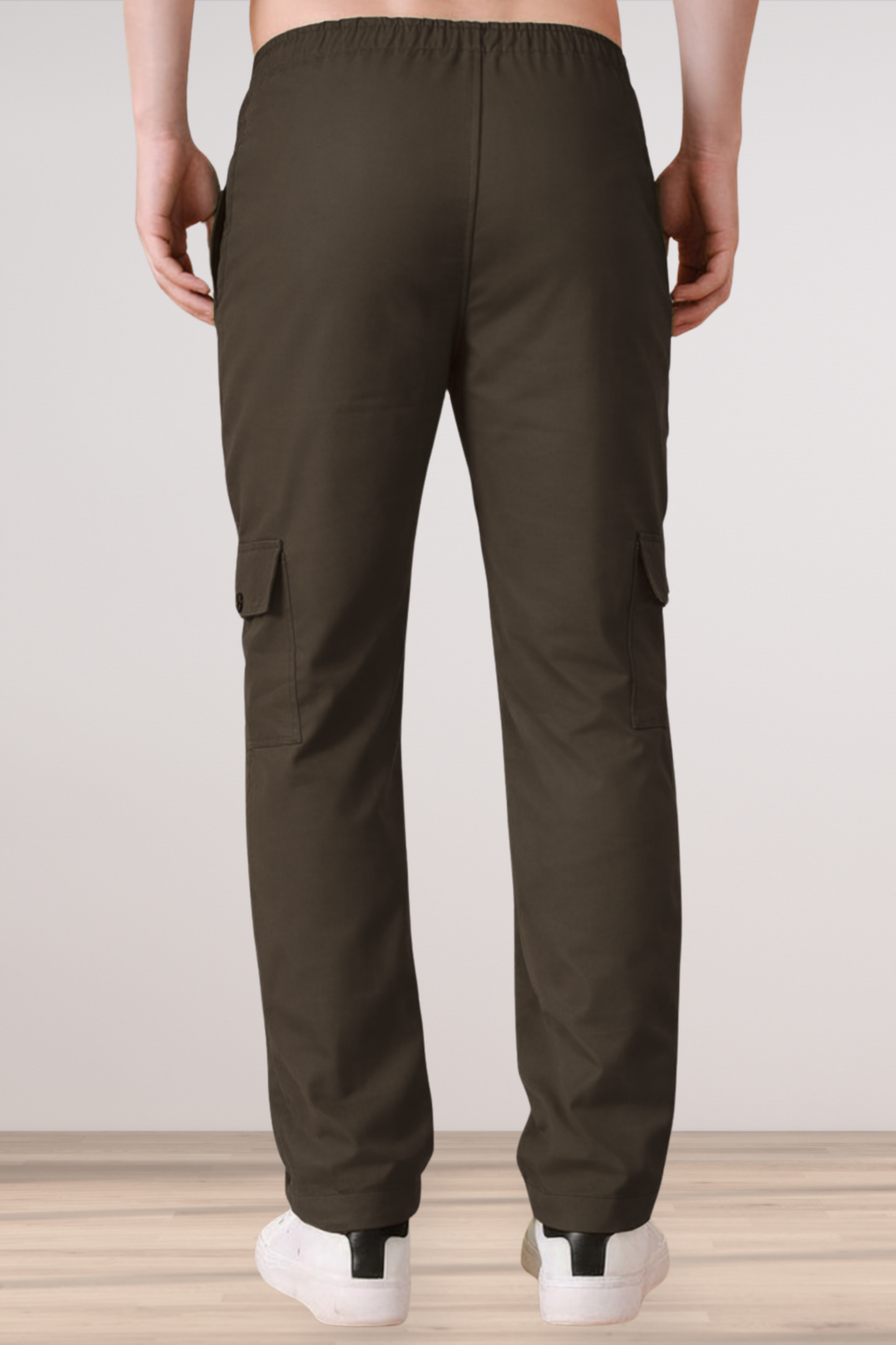 Coffee Cotton Cargo Pants