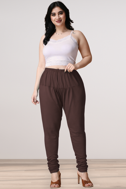 Coffee Cotton Churidar Pants