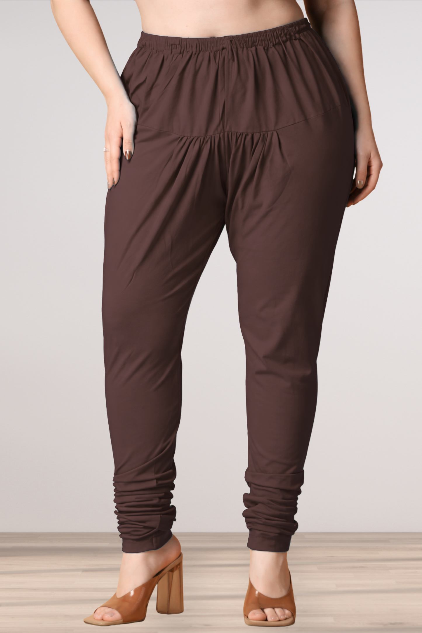 Coffee Cotton Churidar Pants