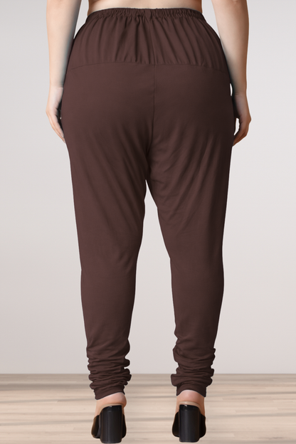 Coffee Cotton Churidar Pants