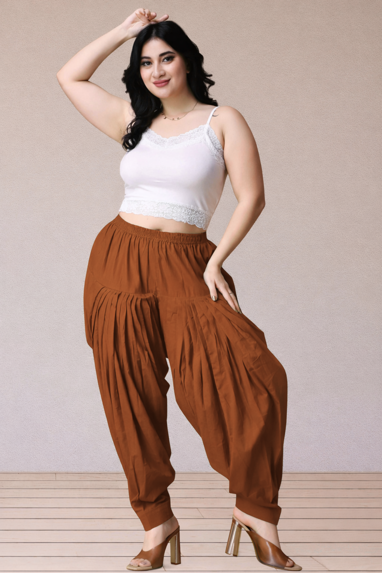 Khaki Cotton Patiala Salwar