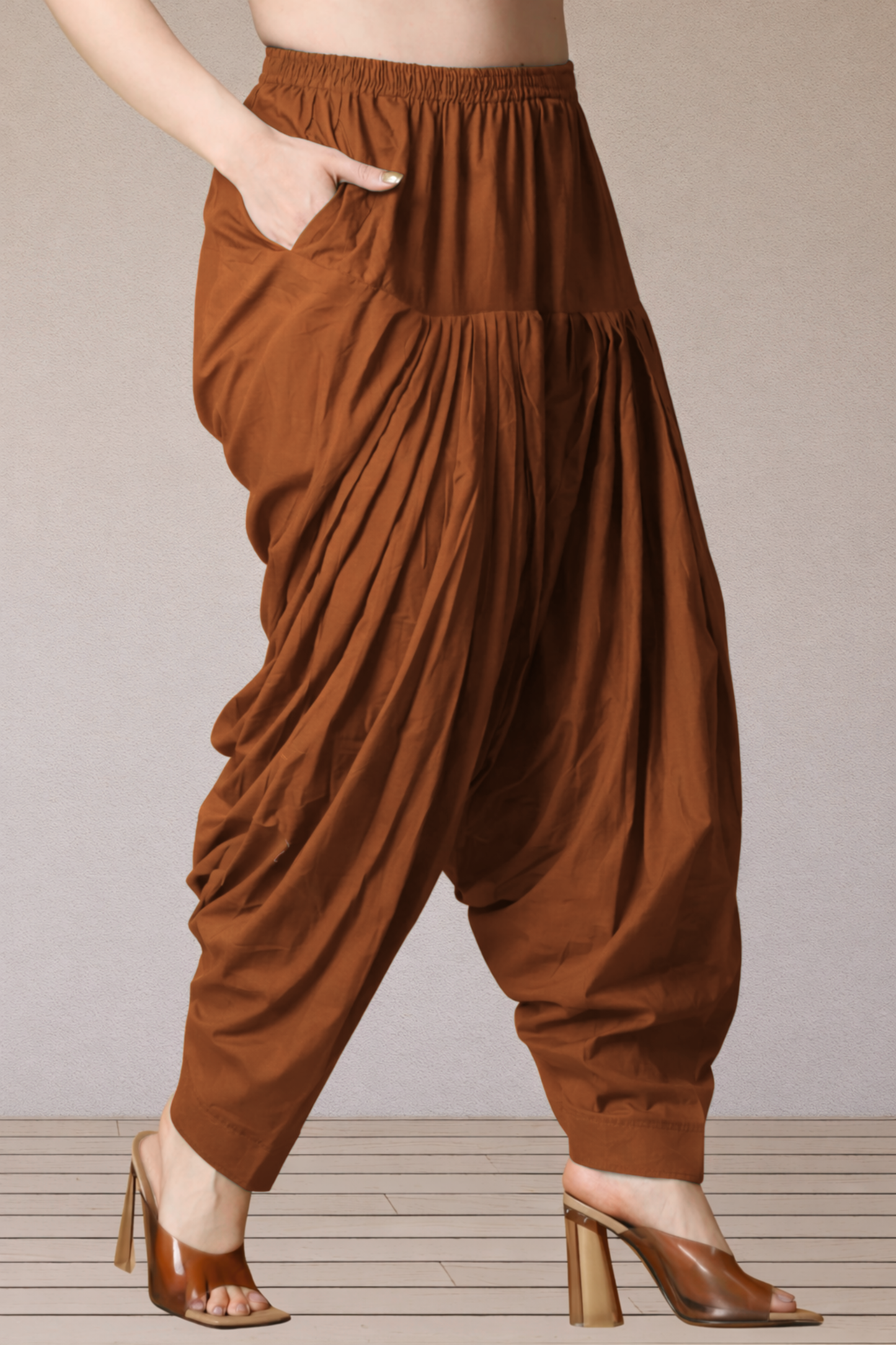 Khaki Cotton Patiala Salwar