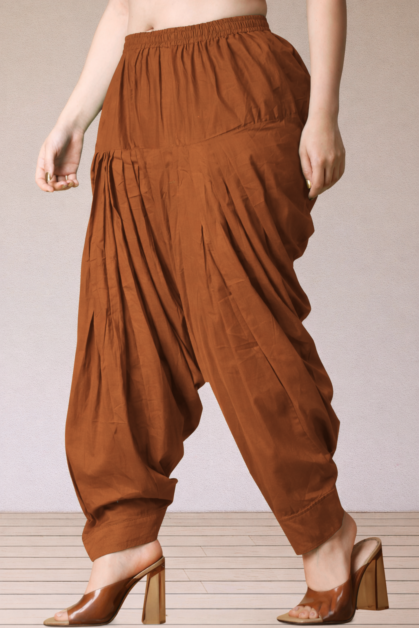 Khaki Cotton Patiala Salwar