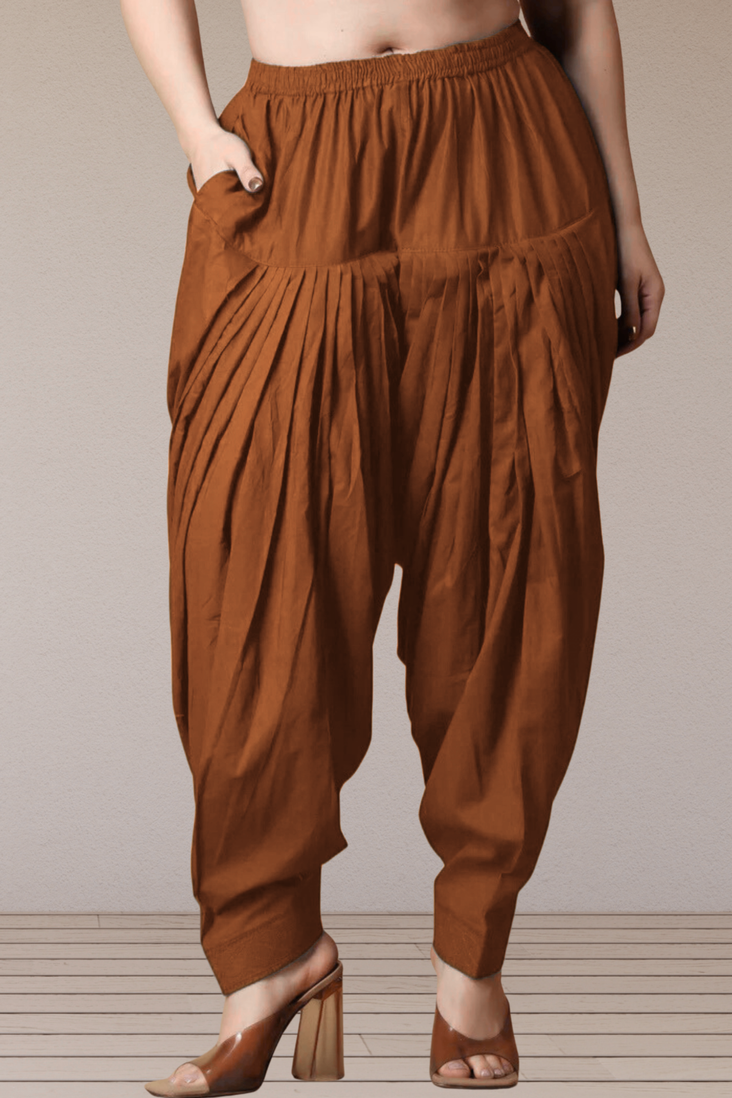Khaki Cotton Patiala Salwar