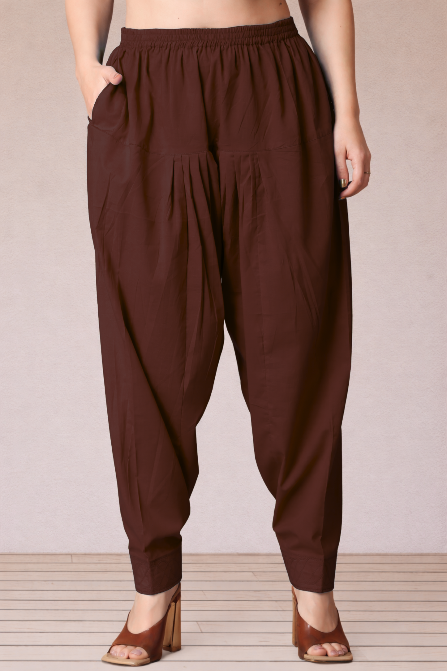 Coffee Cotton Straight Salwar