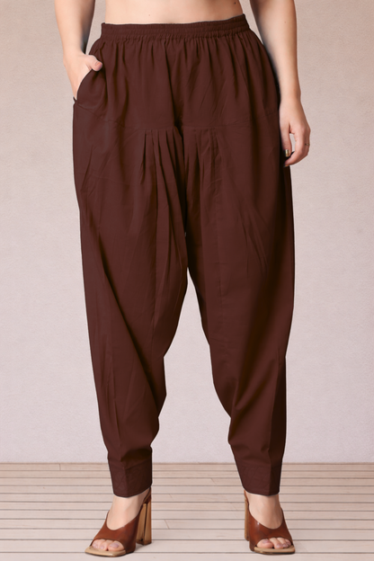 Coffee Cotton Straight Salwar