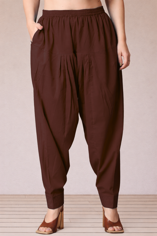 Coffee Cotton Straight Salwar