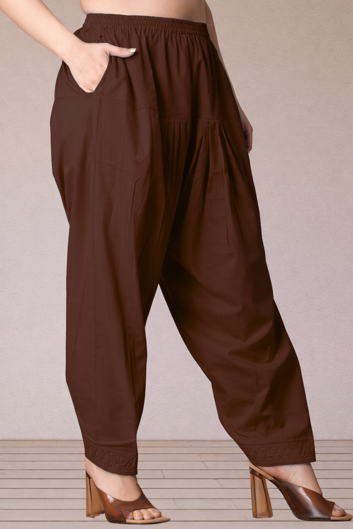 Coffee Cotton Straight Salwar