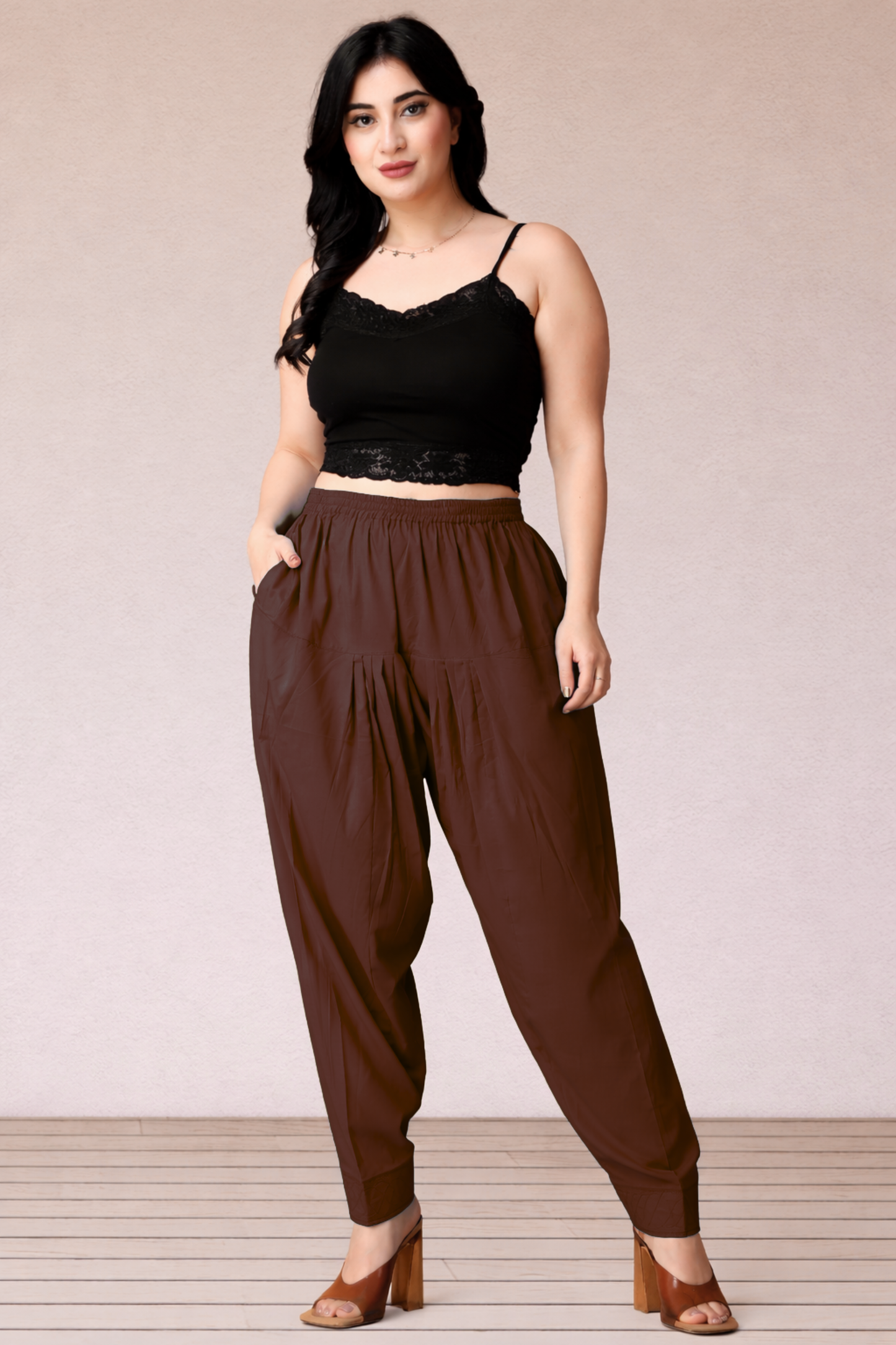 Coffee Cotton Straight Salwar