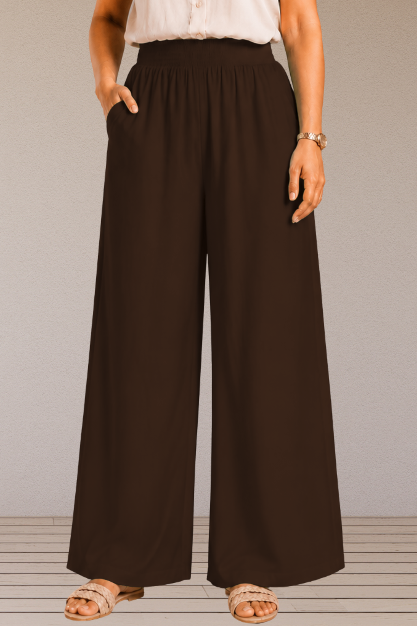Coffee Flared Palazzo Pant