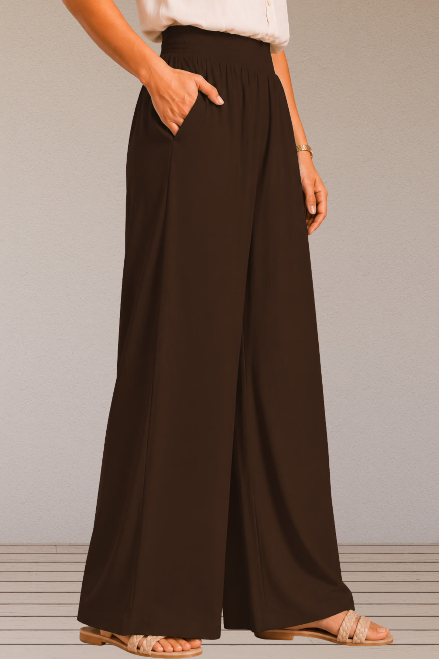 Coffee Flared Palazzo Pant