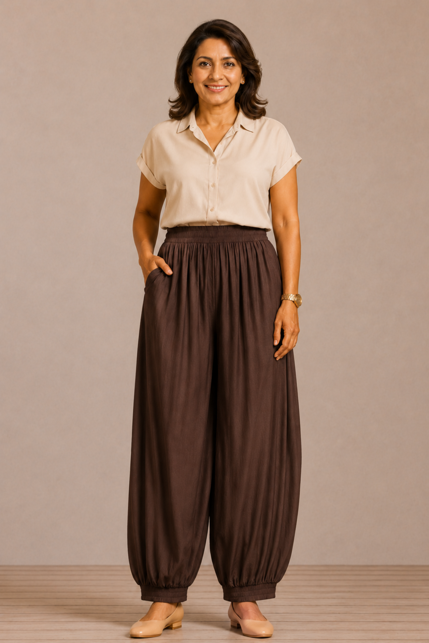 Coffee Rayon Afghani Pants