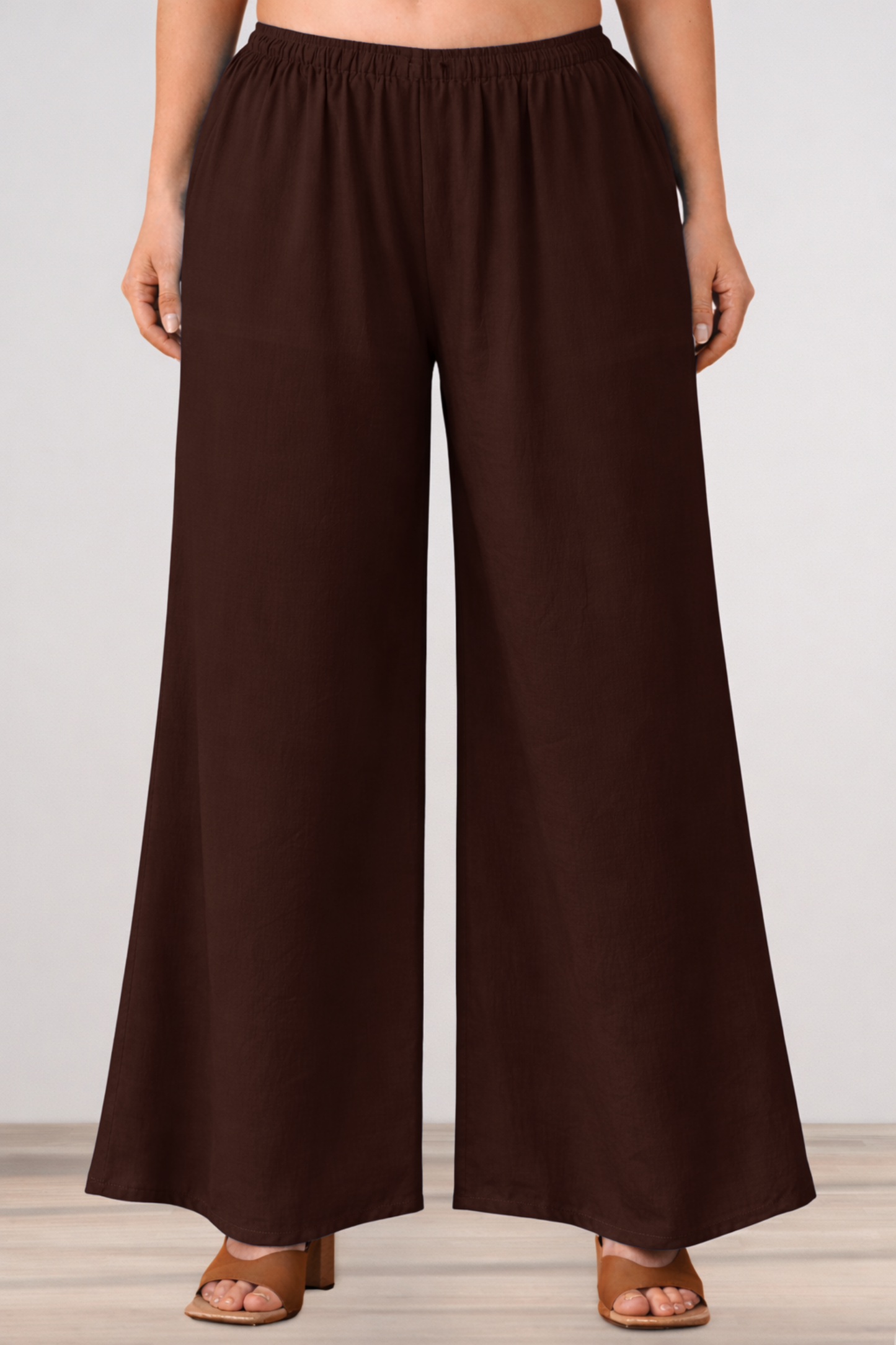 Coffee Rayon Loose Palazzo