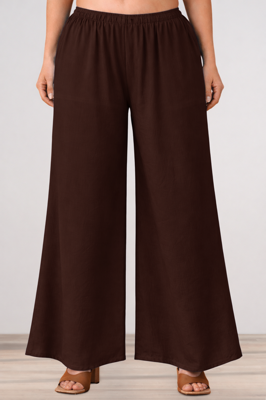 Coffee Rayon Loose Palazzo