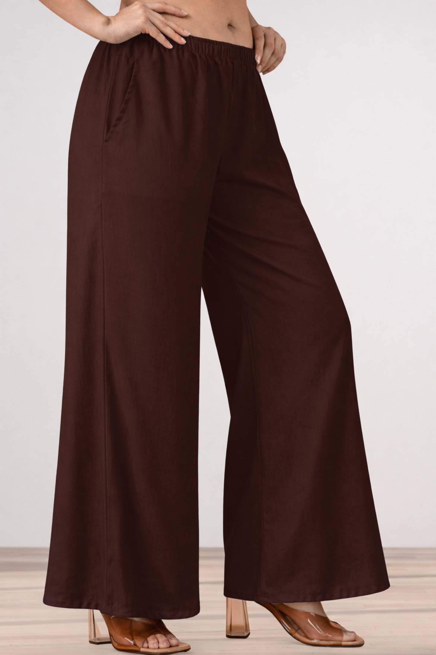 Coffee Rayon Loose Palazzo