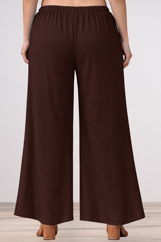 Coffee Rayon Loose Palazzo