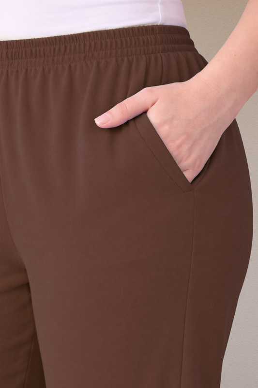 Coffee Scallop Cut Palazzo