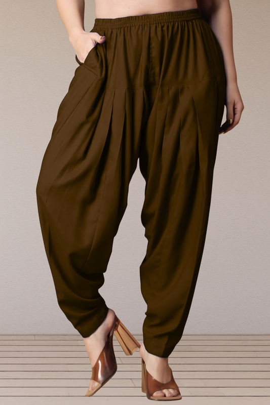 Coffee Straight Rayon Salwar Pants