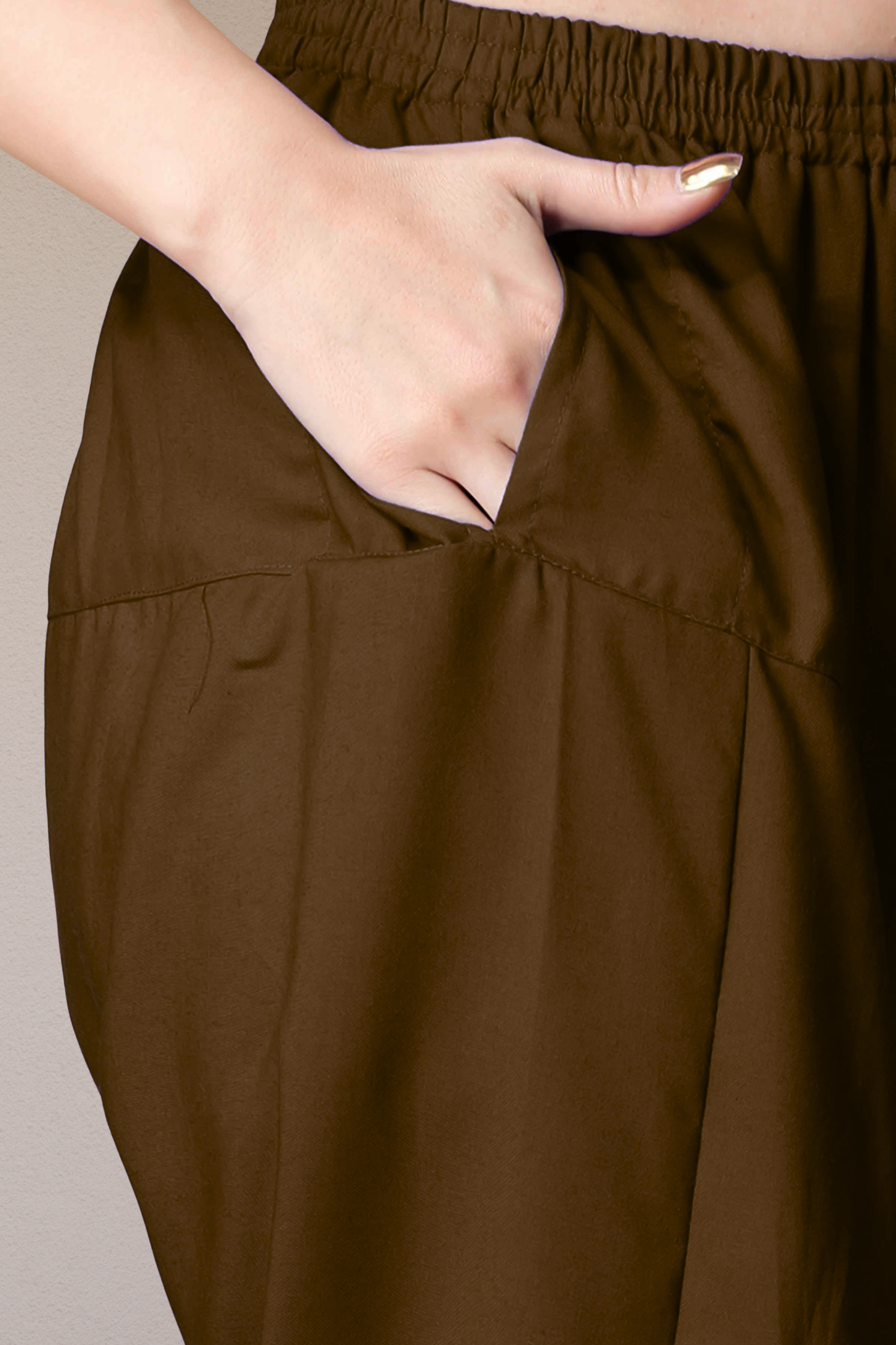 Coffee Straight Rayon Salwar Pants