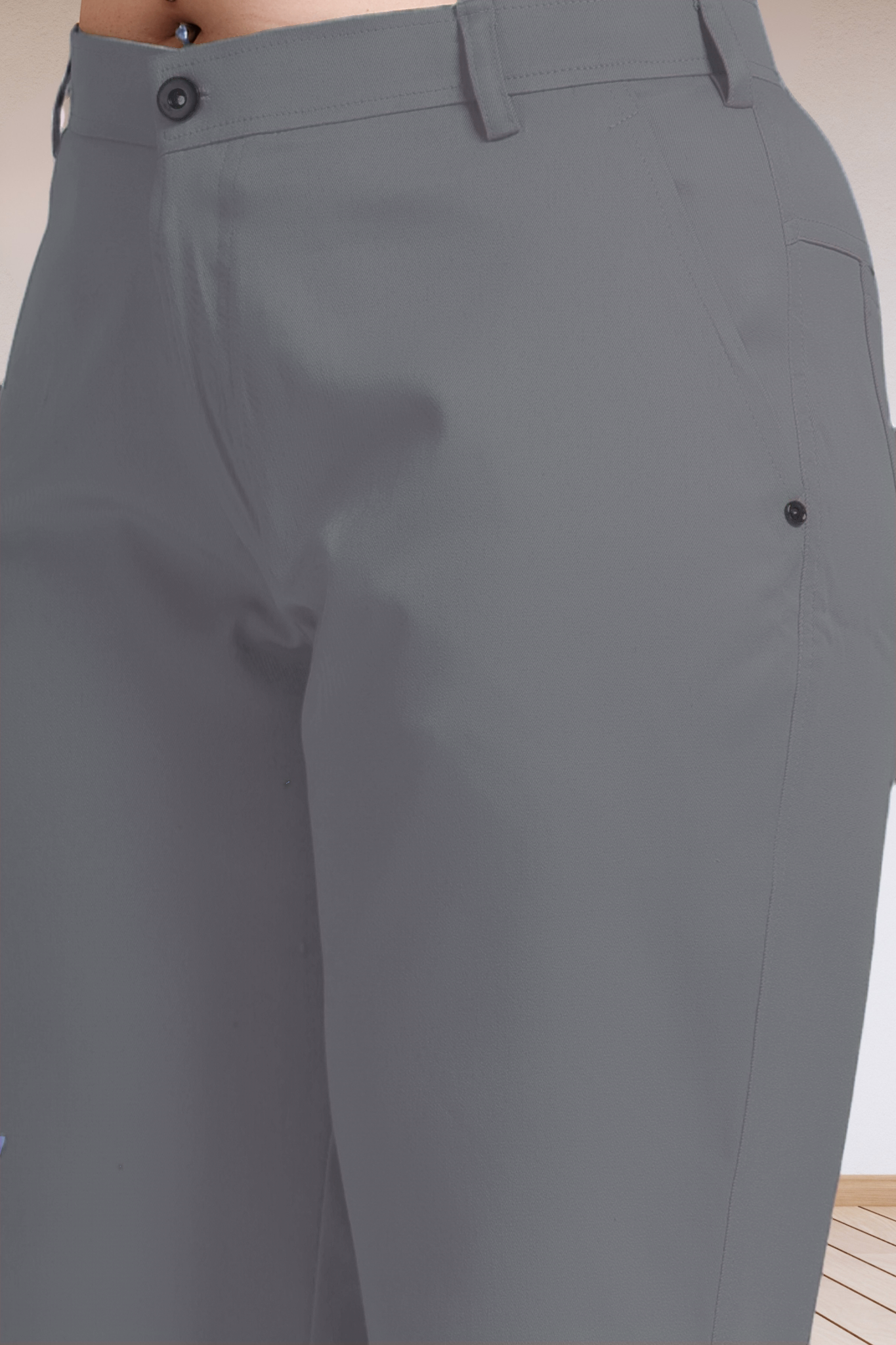 Dark Grey Stretch Formal Trousers