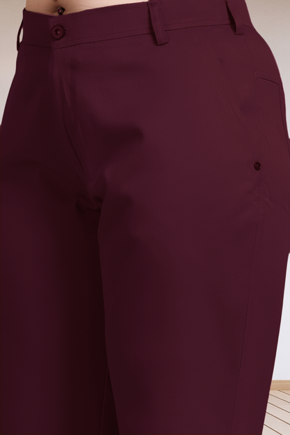 Wine Stretch Formal Trousers
