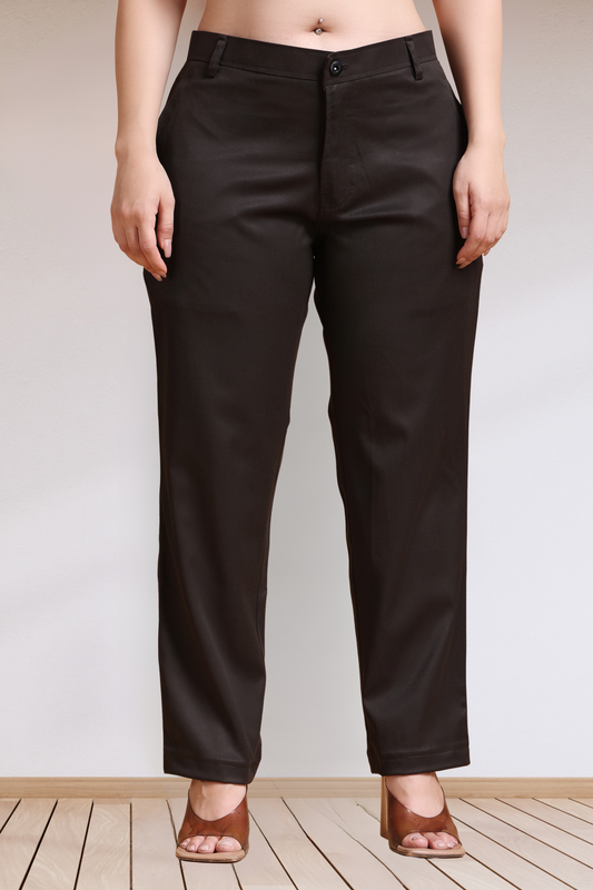 Black Stretch Formal Trousers