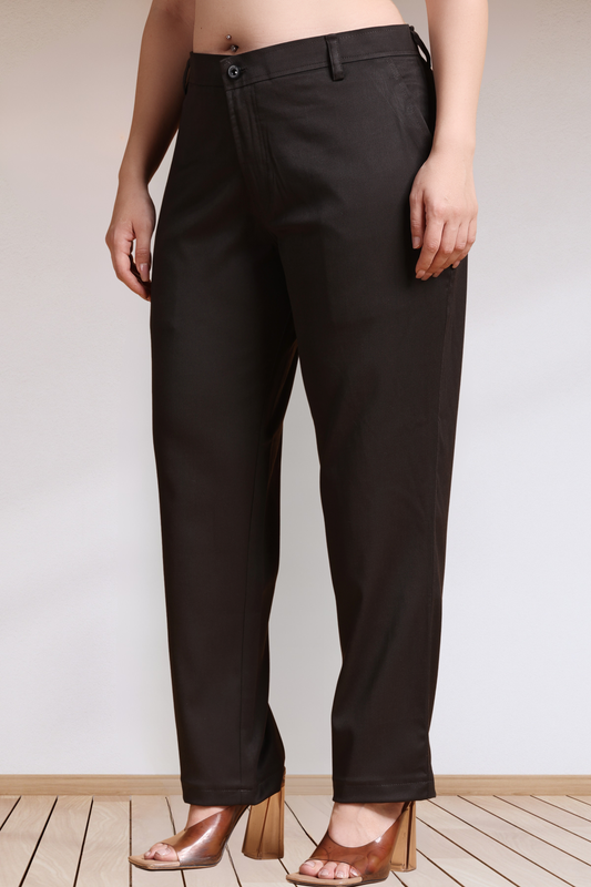 Black Stretch Formal Trousers