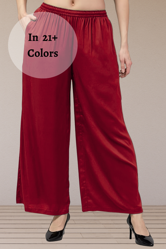 Flared Rayon Palazzo Pants