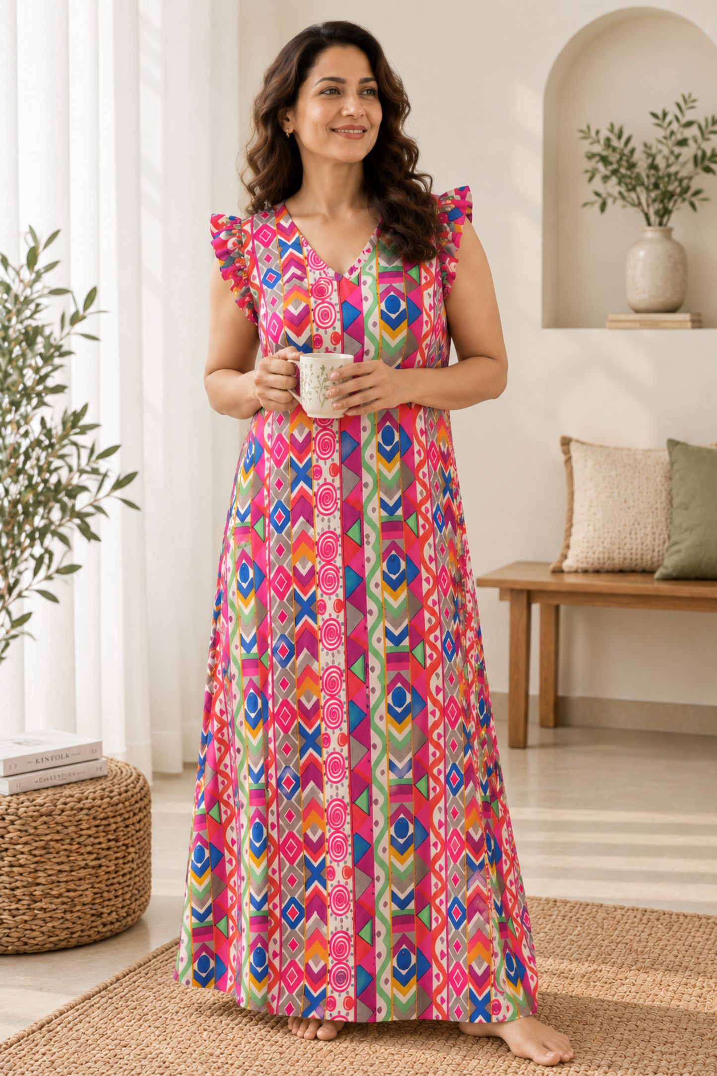 Confetti Crush Rayon Lounge Dress