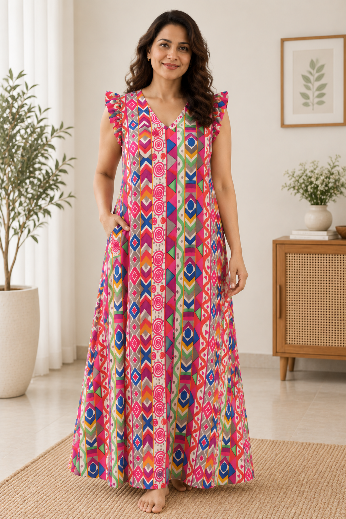 Confetti Crush Rayon Lounge Dress
