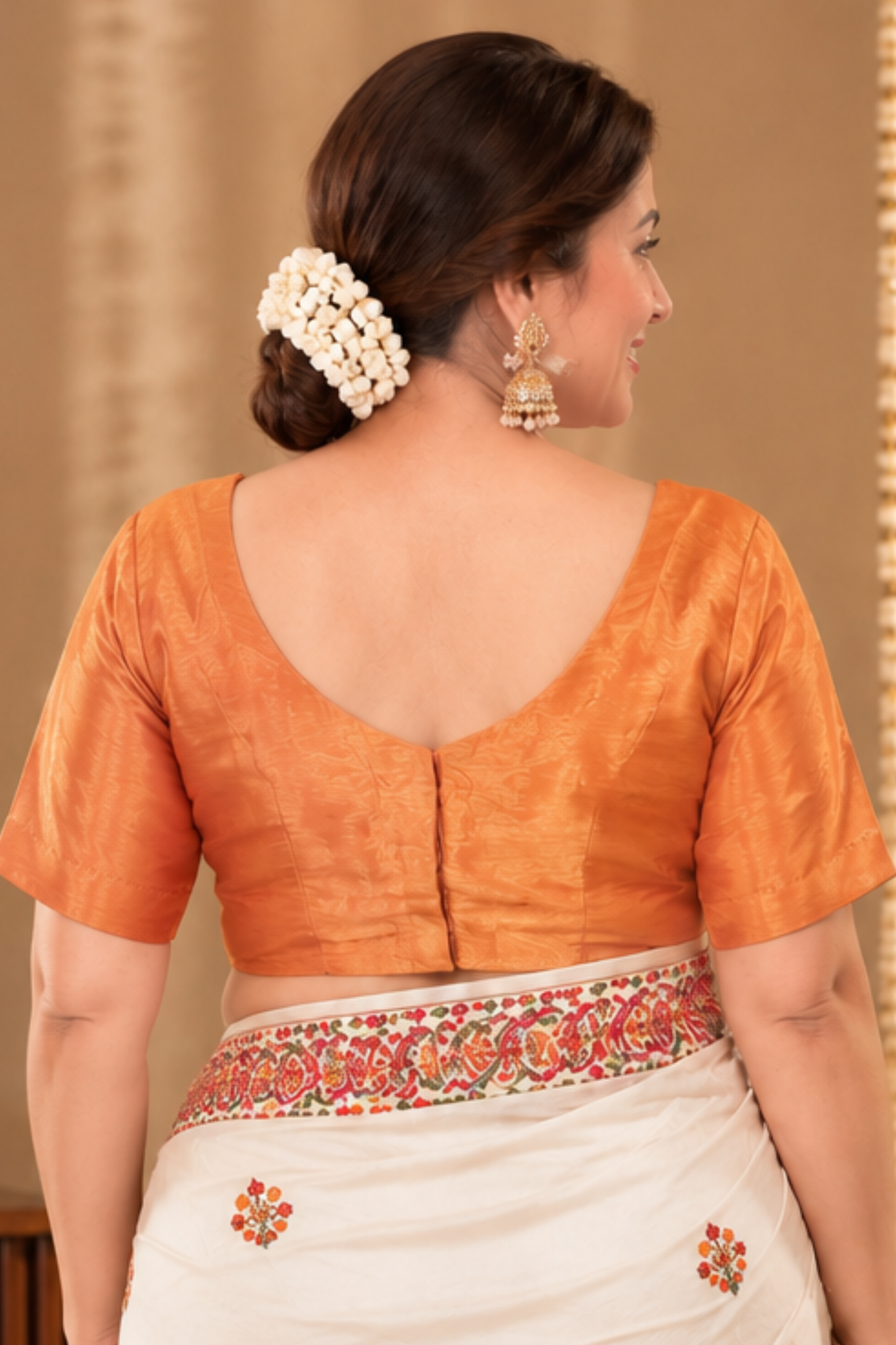 Copper Sparkle Silk Blouse