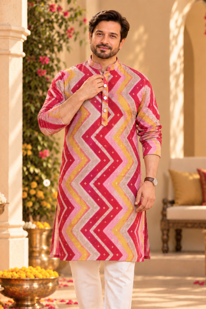 Coral Charm Foiled Festive Kurta