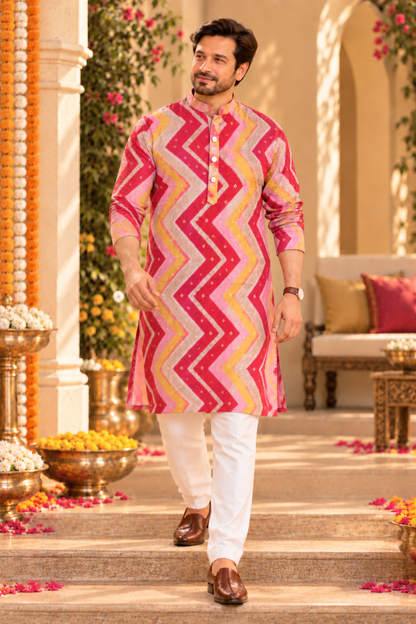 Coral Charm Foiled Festive Kurta