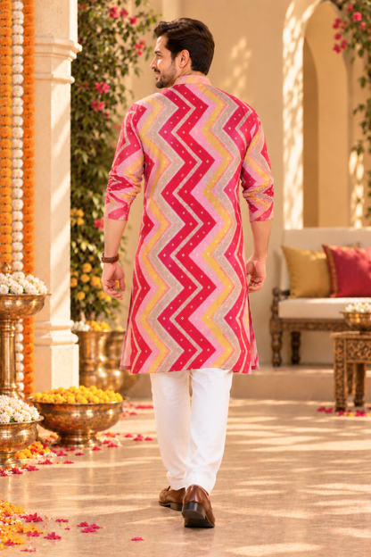 Coral Charm Foiled Festive Kurta