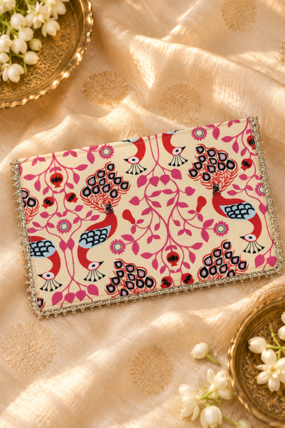 Coral Petalsy Handcrafted Shagun Envelope