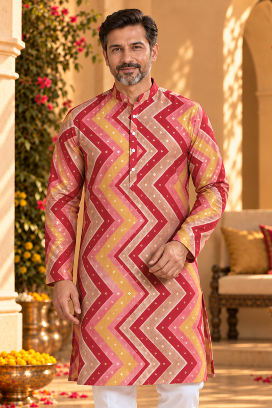 Coral Charm Foiled Festive Kurta