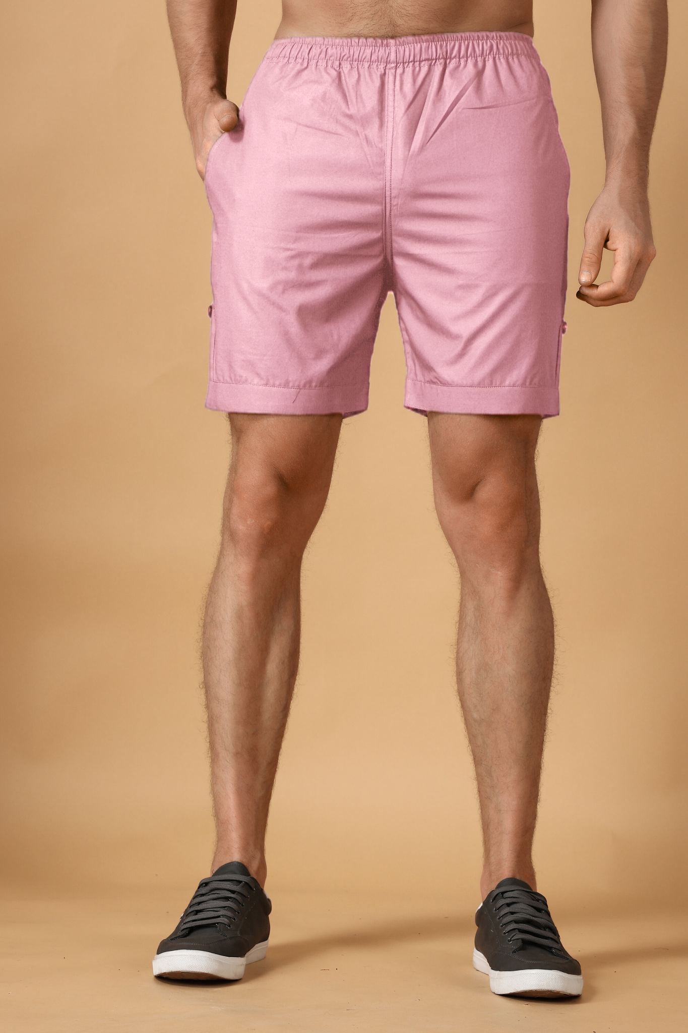 Baby Pink Cotton Shorts