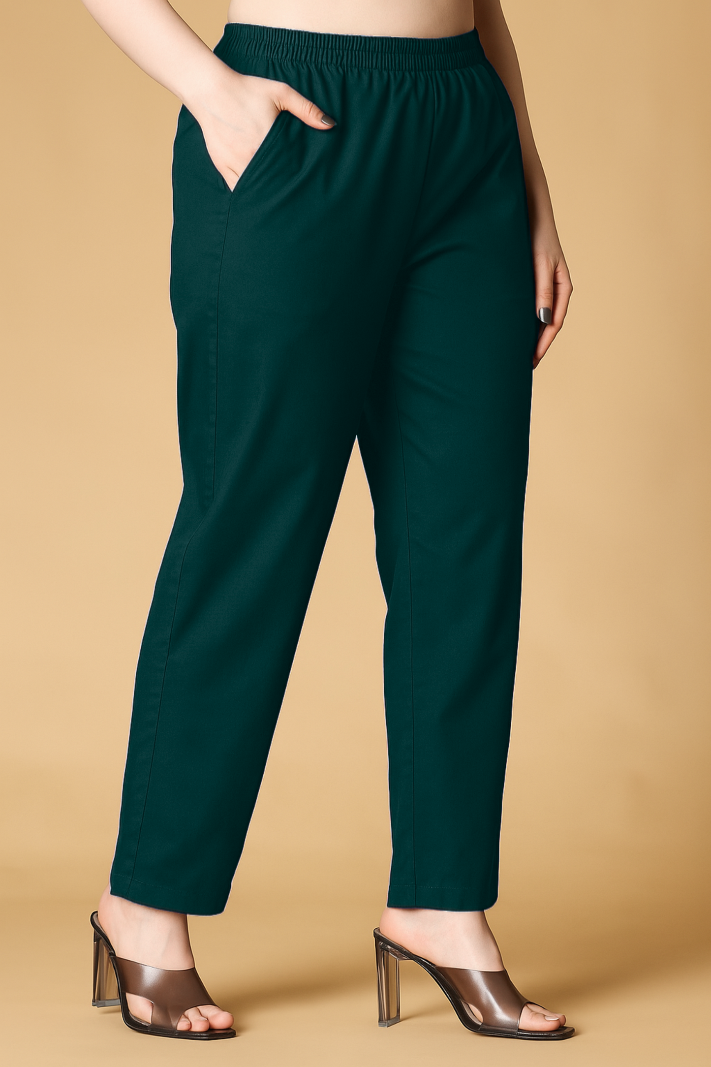 Peacock Green Cotton Kurti Pant