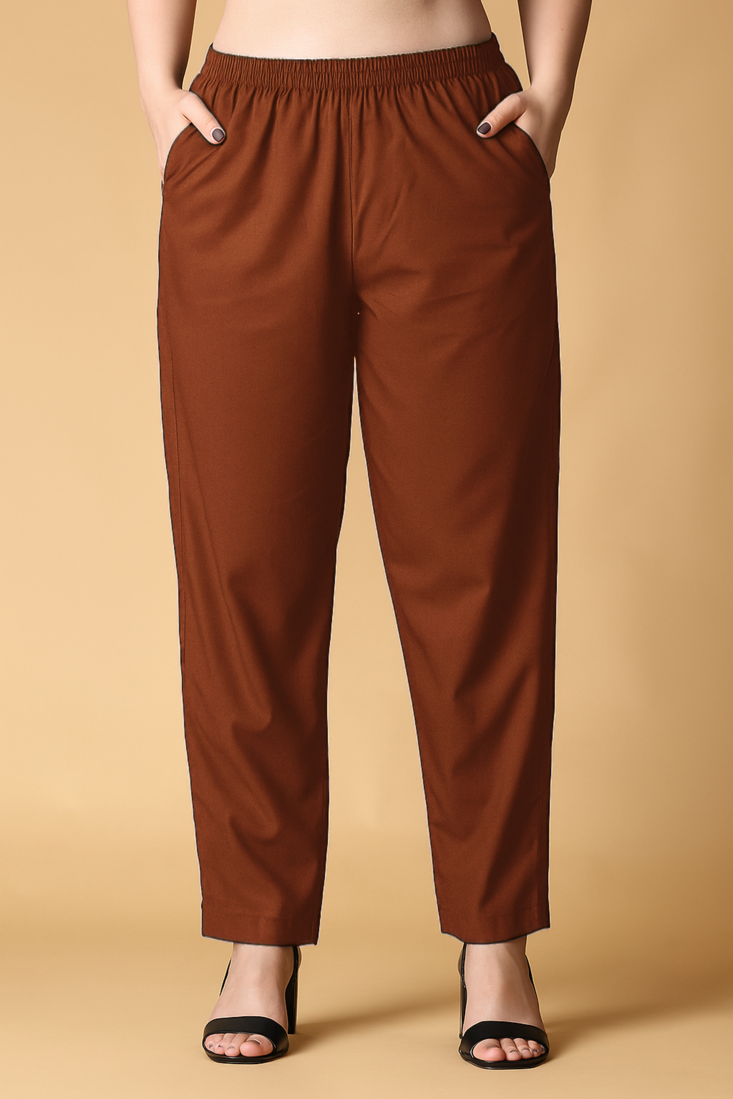 Rust Cotton Kurti Pant