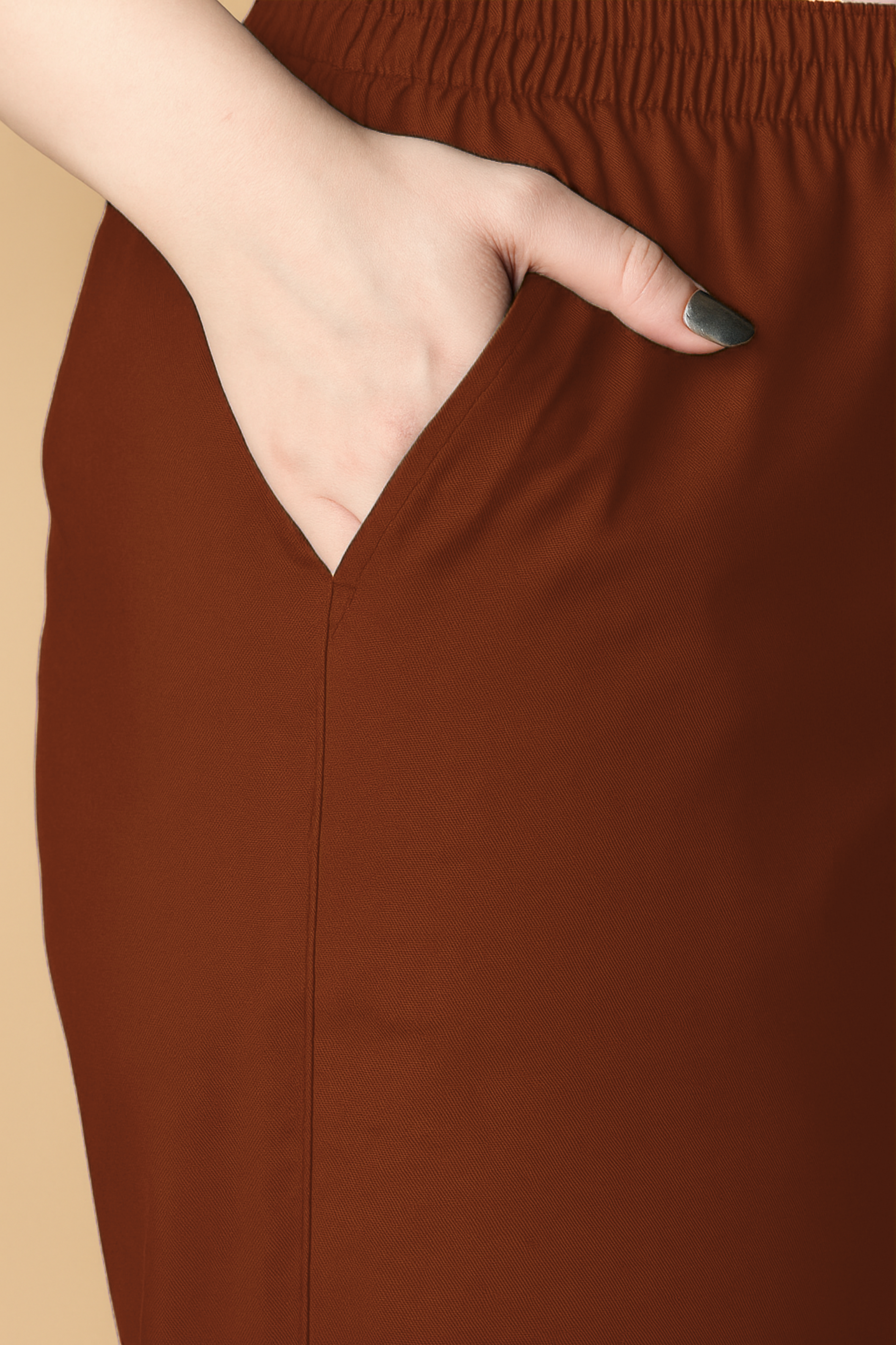 Rust Cotton Kurti Pant