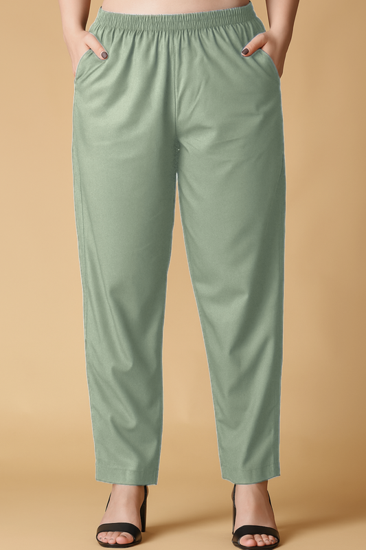 Pista Green Cotton Kurti Pant