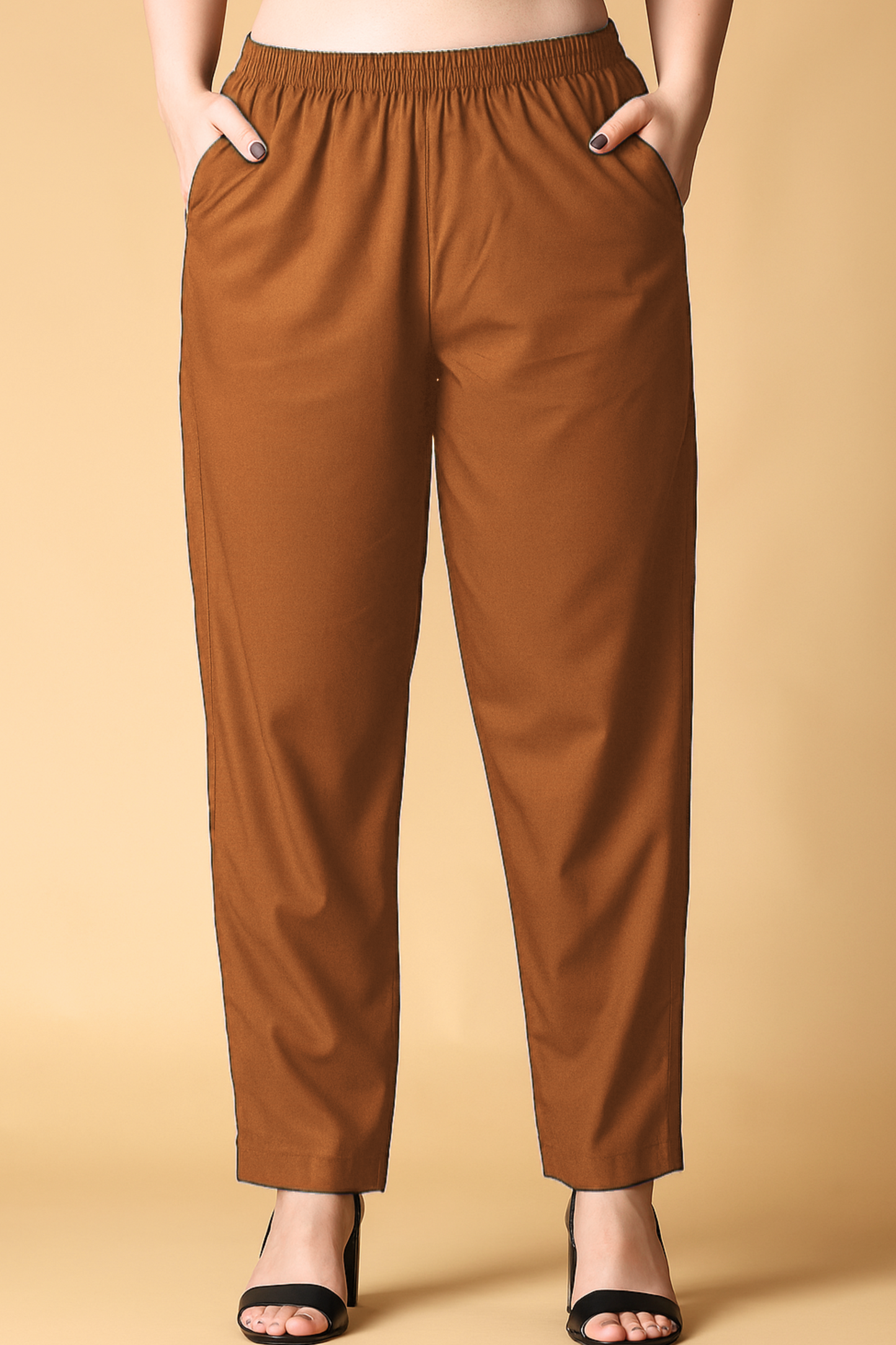 Light Brown Cotton Kurti Pant